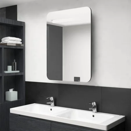 Bathroom cabinet with mirror and LED gray 60x11x80 cm by vidaXL, bathroom vanities - Ref: Foro24-326505, Price: 137,21 €, Dis...