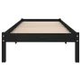 Black single solid wood bed frame 75x190 cm by vidaXL, Beds and slatted bases - Ref: Foro24-809981, Price: 83,20 €, Discount: %