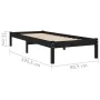 Black single solid wood bed frame 75x190 cm by vidaXL, Beds and slatted bases - Ref: Foro24-809981, Price: 83,20 €, Discount: %