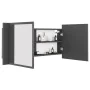 Gray acrylic bathroom mirror cabinet with LED light 100x12x45 cm by vidaXL, bathroom vanities - Ref: Foro24-804982, Price: 62...