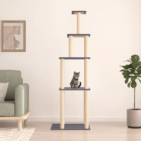 Katzenkratzbaum mit dunkelgrauen Sisalstämmen, 183 cm von vidaXL, Katzenmöbel - Ref: Foro24-171746, Preis: 78,49 €, Rabatt: %