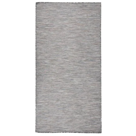 Alfombra de exterior de tejido plano marrón y azul 100x200 cm de vidaXL, Alfombras - Ref: Foro24-340815, Precio: 35,57 €, Des...