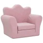 Pink soft plush children's sofa bed by vidaXL, Baby and Toddler Furniture - Ref: Foro24-341874, Price: 43,28 €, Discount: %