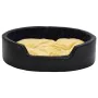 Plush dog bed synthetic leather black yellow 90x79x20 cm by vidaXL, Beds for dogs - Ref: Foro24-171287, Price: 46,06 €, Disco...