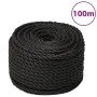 Black polypropylene work rope 20 mm 100 m by vidaXL, Ropes and metal cords - Ref: Foro24-153031, Price: 137,02 €, Discount: %