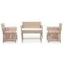 4-piece garden furniture set and beige synthetic rattan cushions by vidaXL, Garden sets - Ref: Foro24-46436, Price: 277,24 €,...