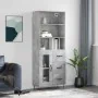 Concrete gray plywood tall sideboard 69.5x34x180 cm by vidaXL, Sideboards - Ref: Foro24-3189505, Price: 149,37 €, Discount: %