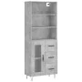 Concrete gray plywood tall sideboard 69.5x34x180 cm by vidaXL, Sideboards - Ref: Foro24-3189505, Price: 149,37 €, Discount: %