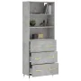 Concrete gray plywood tall sideboard 69.5x34x180 cm by vidaXL, Sideboards - Ref: Foro24-3189361, Price: 146,92 €, Discount: %