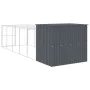 Doghouse with corral gray galvanized steel 214x661x181 cm by vidaXL, Dog kennels - Ref: Foro24-3189133, Price: 746,98 €, Disc...