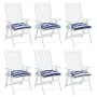 Chair cushions 6 pcs Oxford fabric blue white stripes 50x50x7 cm by vidaXL, Cushions for chairs and sofas - Ref: Foro24-36154...