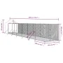 Outdoor dog kennel with galvanized steel roof silver 2x14x2.5m by vidaXL, Dog kennels and fences - Ref: Foro24-3190477, Price...