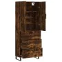 Tall smoked oak plywood highboard 69.5x34x180 cm by vidaXL, Sideboards - Ref: Foro24-3195872, Price: 184,62 €, Discount: %