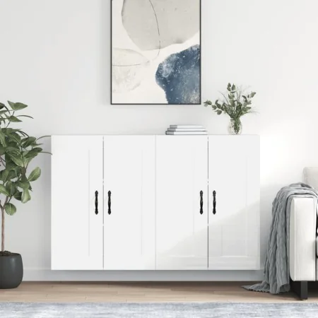 Wall cabinets 2 pcs glossy white engineered wood by vidaXL, Sideboards - Ref: Foro24-3198011, Price: 135,69 €, Discount: %