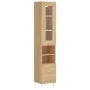 Aparador de madera contrachapada roble Sonoma 34,5x34x180 cm de vidaXL, Aparadores - Ref: Foro24-3199292, Precio: 102,97 €, D...