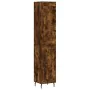 Aparador de madera contrachapada roble ahumado 34,5x34x180 cm de vidaXL, Aparadores - Ref: Foro24-3200470, Precio: 101,57 €, ...