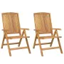 Reclining garden chairs and cushions 2 pcs solid teak wood by vidaXL, Garden chairs - Ref: Foro24-3196448, Price: 278,95 €, D...