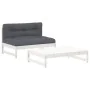 Garden furniture set 2 pieces with solid wood white cushions by vidaXL, Garden sets - Ref: Foro24-3186103, Price: 359,60 €, D...