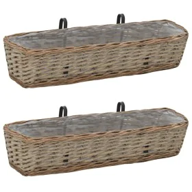 Balcony planter 2 pcs wicker with PE lining 80 cm by vidaXL, Pots and planters - Ref: Foro24-287642, Price: 49,57 €, Discount: %