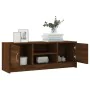 Engineered wood TV stand in brown oak, 102x30x37.5 cm by vidaXL, TV Furniture - Ref: Foro24-823260, Price: 53,07 €, Discount: %