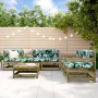 6-piece garden furniture set with impregnated pine wood cushions by vidaXL, Garden sets - Ref: Foro24-3185821, Price: 605,92 ...