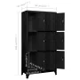 Black steel locker 90x45x180 cm by vidaXL, Lockers and storage cabinets - Ref: Foro24-339806, Price: 371,09 €, Discount: %