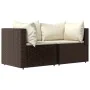 Garden corner sofas and cushions 2 pcs brown synthetic rattan by vidaXL, Outdoor sofas - Ref: Foro24-319746, Price: 148,48 €,...