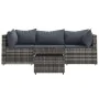 4-teiliges Gartenmöbel-Set und graue synthetische Rattankissen von vidaXL, Outdoor-Sofas - Ref: Foro24-319767, Preis: 243,48 ...