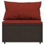 4-teiliges Gartenmöbel-Set und braune synthetische Rattankissen von vidaXL, Outdoor-Sofas - Ref: Foro24-319816, Preis: 178,09...