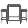 3-piece gray pine wood garden table and high stools set by vidaXL, Garden sets - Ref: Foro24-3154727, Price: 160,12 €, Discou...