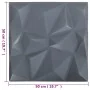 3D wall panels 48 units diamond gray 12 m² 50x50 cm by vidaXL, Wall covering - Ref: Foro24-150920, Price: 115,37 €, Discount: %