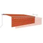 Manual retractable awning with orange and brown blinds 5x3 m by vidaXL, Awnings - Ref: Foro24-3069340, Price: 460,89 €, Disco...