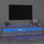 Mueble de TV con luces LED gris sonoma 195x35x40 cm de vidaXL, Muebles TV - Ref: Foro24-3152744, Precio: 137,60 €, Descuento: %