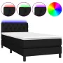 Boxspringbettmatratze und LED-Leuchten aus schwarzem Stoff 80x200 cm von vidaXL, Betten und Lattenroste - Ref: Foro24-3133351...