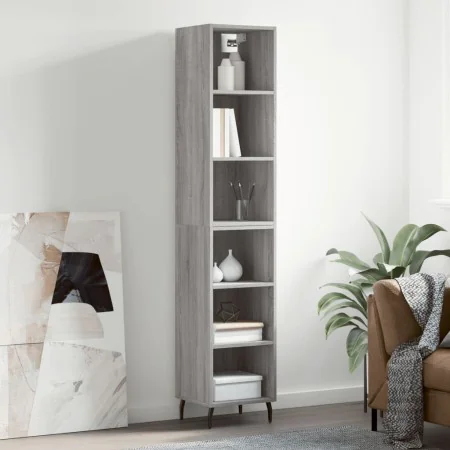 Tall gray Sonoma plywood sideboard 34.5x32.5x180 cm by vidaXL, Sideboards - Ref: Foro24-3189851, Price: 83,65 €, Discount: %