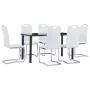 Juego de comedor 7 piezas cuero sintético blanco de vidaXL, muebles para cocinas y comedores - Ref: Foro24-3053031, Precio: 6...