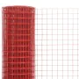 Chicken wire fence, steel with red PVC coating, 10x0.5 m by vidaXL, fence panels - Ref: Foro24-143669, Price: 16,58 €, Discou...