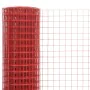 Steel chicken wire with red PVC coating 25x1.5 m by vidaXL, fence panels - Ref: Foro24-143680, Price: 102,22 €, Discount: %