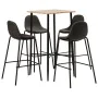 High table and kitchen stools set 5 pieces dark gray fabric by vidaXL, Furniture sets for kitchens and dining rooms - Ref: Fo...