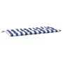 Garden bench cushion blue and white striped fabric 120x50x7 cm by vidaXL, Cushions for chairs and sofas - Ref: Foro24-361595,...