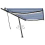 Retractable manual awning with blue and white LED lights 500x300 cm by vidaXL, Awnings - Ref: Foro24-3069781, Price: 597,91 €...