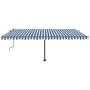 Retractable manual awning with blue and white LED lights 500x300 cm by vidaXL, Awnings - Ref: Foro24-3069781, Price: 597,91 €...