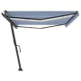 Retractable manual awning with blue and white LED lights 500x300 cm by vidaXL, Awnings - Ref: Foro24-3069781, Price: 597,91 €...