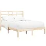 Solid wood bed frame 150x200 cm by vidaXL, Beds and slatted bases - Ref: Foro24-3105800, Price: 120,12 €, Discount: %