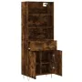 Tall smoked oak plywood highboard 69.5x34x180 cm by vidaXL, Sideboards - Ref: Foro24-3200550, Price: 133,57 €, Discount: %