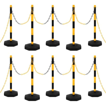 Barrier set with posts and plastic chain 10 m by vidaXL, Road and traffic signs - Ref: Foro24-150958, Price: 126,48 €, Discou...