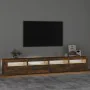 Mueble de TV con luces LED color roble ahumado 240x35x40 cm de vidaXL, Muebles TV - Ref: Foro24-3152767, Precio: 149,45 €, De...