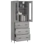 High sideboard sonoma gray plywood 69.5x34x180 cm by vidaXL, Sideboards - Ref: Foro24-3198423, Price: 185,11 €, Discount: %