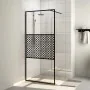 Accessible shower screen clear ESG glass black 80x195 cm by vidaXL, Shower walls and screens - Ref: Foro24-151028, Price: 151...