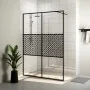 Accessible shower screen with clear black tempered glass 140x195 cm by vidaXL, Shower walls and screens - Ref: Foro24-151032,...